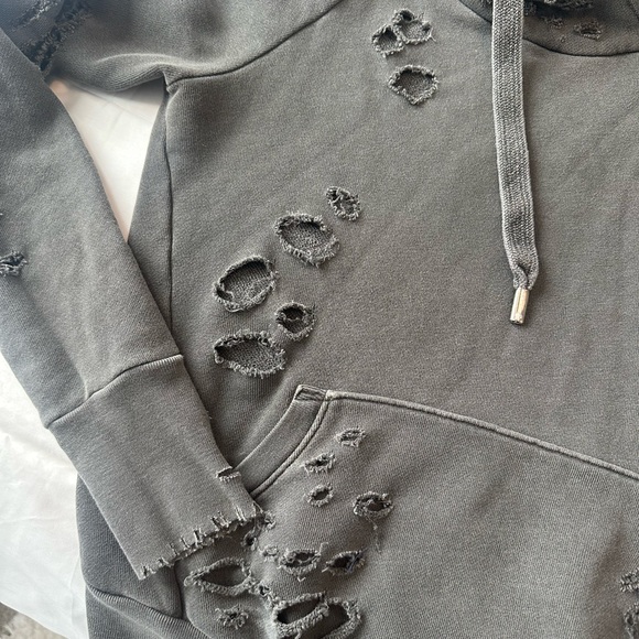 NSF distressed hoodie sweatshirt grey - Picture 4 of 8